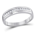 Eternal Brilliance: 10kt White Gold Womens Round Diamond Single Row Wedding Band Top view from the 10Kt White Gold Womens Round Diamond Single Row Wedding Band 1 8 Cttwpin49279 collection by Splendid Jewellery