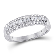 Load image into Gallery viewer, Eternal Love: 10kt White Gold Womens Round Diamond Wedding Anniversary Band 1/4 Cttw Top view from the 10Kt White Gold Womens Round Diamond Wedding Anniversary Band 1 4 Cttwpin282716 collection by Splendid Jewellery