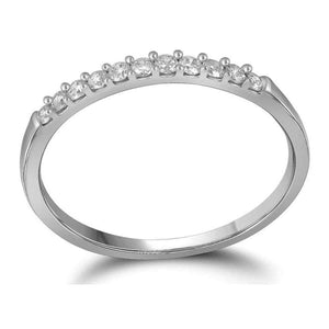 Wedding Collection | 10kt White Gold Womens Round Diamond Wedding Band Ring 1/6 Cttw | Splendid Jewellery GND