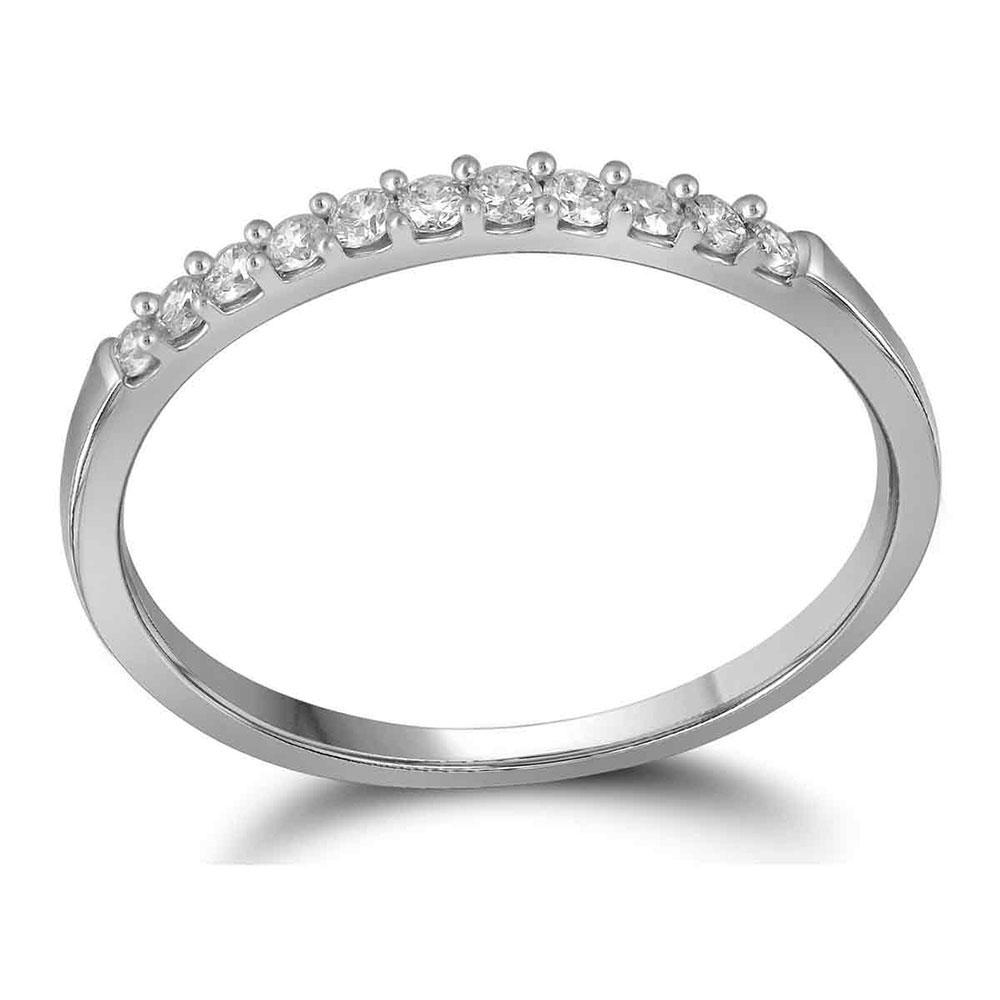 Wedding Collection | 10kt White Gold Womens Round Diamond Wedding Band Ring 1/6 Cttw | Splendid Jewellery GND