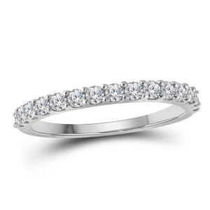 Wedding Collection | 10kt White Gold Womens Round Diamond Wedding Single Row Band 1/2 Cttw | Splendid Jewellery GND