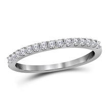 Load image into Gallery viewer, Radiant Reflections: 10kt White Gold Diamond Wedding Band Top view from the 10Kt White Gold Womens Round Diamond Wedding Single Row Band 1 4 Cttwpin33943 collection by Splendid Jewellery