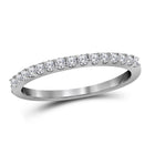 Radiant Reflections: 10kt White Gold Diamond Wedding Band Top view from the 10Kt White Gold Womens Round Diamond Wedding Single Row Band 1 4 Cttwpin33943 collection by Splendid Jewellery