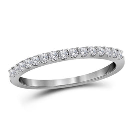 Radiant Reflections: 10kt White Gold Diamond Wedding Band Top view from the 10Kt White Gold Womens Round Diamond Wedding Single Row Band 1 4 Cttwpin33943 collection by Splendid Jewellery