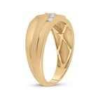Dazzling Love Affair: 10kt Yellow Gold Men's Round Diamond Wedding Band Ring Side View 2 from Splendid Jewellery
