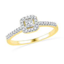 Load image into Gallery viewer, 10kt Yellow Gold Princess Diamond Solitaire Bridal Wedding Engagement Ring - Eternal Radiance Top View from Splendid Jewellery