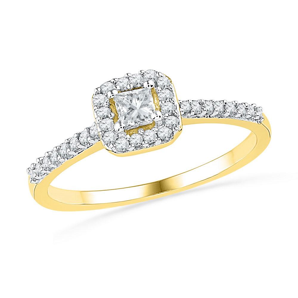 Wedding Collection | 10kt Yellow Gold Princess Diamond Solitaire Bridal Wedding Engagement Ring 1/4 Cttw | Splendid Jewellery GND