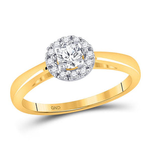 Wedding Collection | 10kt Yellow Gold Round Diamond Solitaire Bridal Wedding Engagement Ring 1/3 Cttw | Splendid Jewellery GND