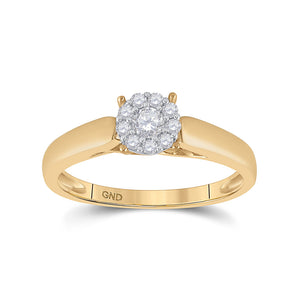 Wedding Collection | 10kt Yellow Gold Round Diamond Solitaire Bridal Wedding Engagement Ring 1/5 Cttw | Splendid Jewellery GND