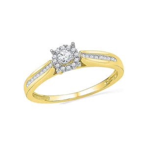 Wedding Collection | 10kt Yellow Gold Round Diamond Solitaire Bridal Wedding Engagement Ring 1/6 Cttw | Splendid Jewellery GND