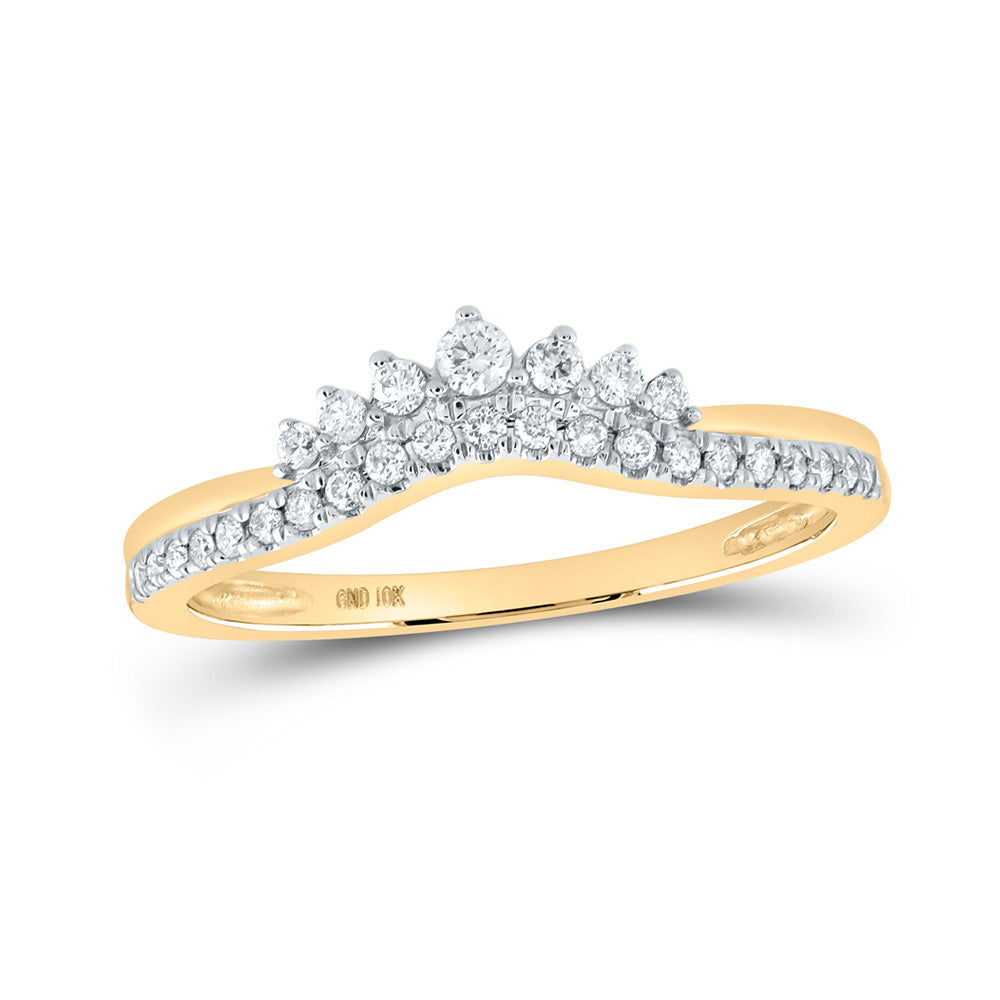 Wedding Collection | 10kt Yellow Gold Womens Round Diamond Enhancer Wedding Band 1/5 Cttw | Splendid Jewellery GND
