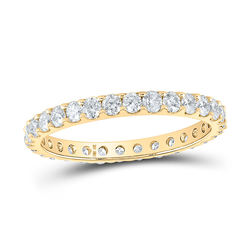 Wedding Collection | 10kt Yellow Gold Womens Round Diamond Eternity Wedding Band 7/8 Cttw | Splendid Jewellery GND