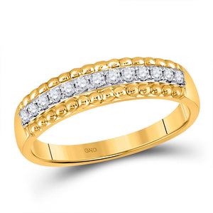 Wedding Collection | 10kt Yellow Gold Womens Round Diamond Wedding Anniversary Band 1/4 Cttw | Splendid Jewellery GND