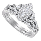 The Dazzling Marquise Brilliance Wedding Ring Set - Top View