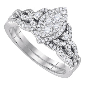 The Dazzling Marquise Brilliance Wedding Ring Set - Top View
