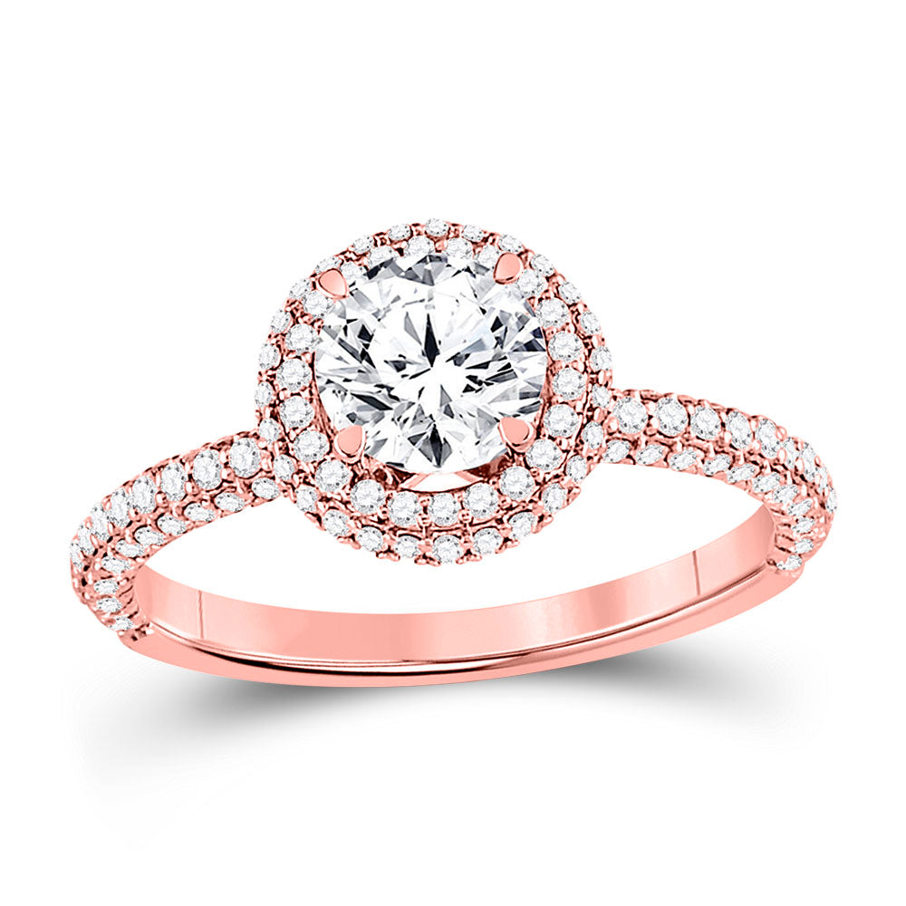 Wedding Collection | 14kt Rose Gold Round Diamond Solitaire Bridal Wedding Engagement Ring 1-5/8 Cttw | Splendid Jewellery GND