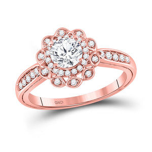 Wedding Collection | 14kt Rose Gold Round Diamond Solitaire Bridal Wedding Engagement Ring 1 Cttw | Splendid Jewellery GND