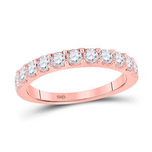 Wedding Collection | 14kt Rose Gold Womens Round Diamond Wedding Single Row Band 3/4 Cttw | Splendid Jewellery GND