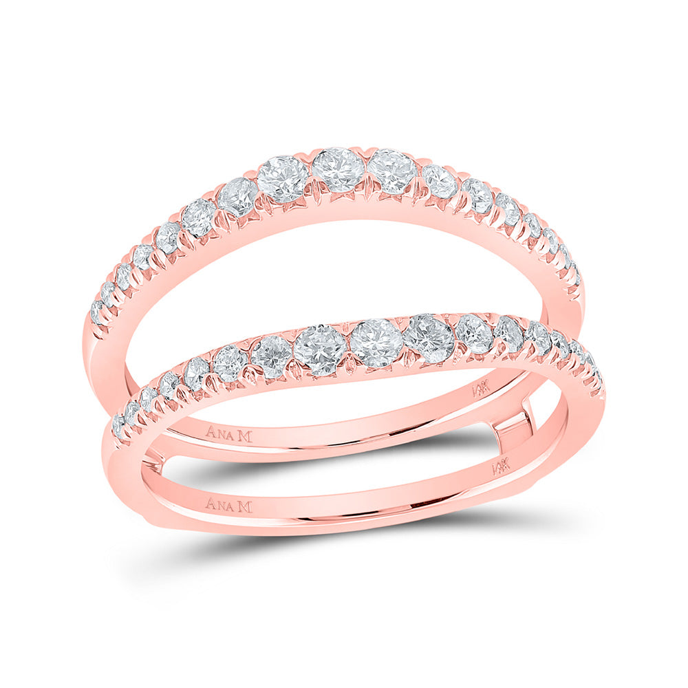 Wedding Collection | 14kt Rose Gold Womens Round Diamond Wrap Enhancer Wedding Band 1/2 Cttw | Splendid Jewellery GND