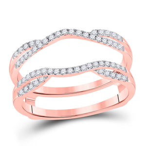 Wedding Collection | 14kt Rose Gold Womens Round Diamond Wrap Enhancer Wedding Band 1/3 Cttw | Splendid Jewellery GND