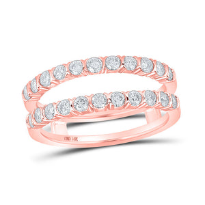 Wedding Collection | 14kt Rose Gold Womens Round Diamond Wrap Enhancer Wedding Band 7/8 Cttw | Splendid Jewellery GND