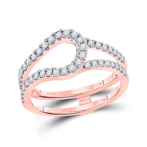 Wedding Collection | 14kt Rose Gold Womens Round Diamond Wrap Ring Guard Enhancer 1/2 Cttw | Splendid Jewellery GND
