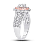 14kt Celestial Harmony Diamond Halo Bridal Wedding Engagement Ring 1-1/2 Cttw - Front View