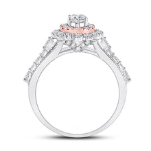 Load image into Gallery viewer, 14kt Celestial Harmony Diamond Halo Bridal Wedding Engagement Ring 1-1/2 Cttw - Second Side View