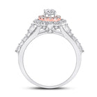 14kt Celestial Harmony Diamond Halo Bridal Wedding Engagement Ring 1-1/2 Cttw - Second Side View