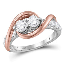 Load image into Gallery viewer, Eternal Love 14kt Two-tone Gold Diamond Symphony Ring Top View from Splendid Jewellery