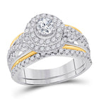 14kt Harmony of Love Diamond Bridal Wedding Ring Band Set 1-1/5 Cttw Top View from Splendid Jewellery