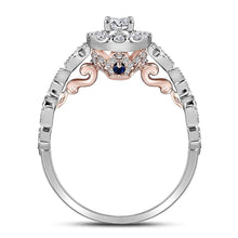 Load image into Gallery viewer, 14kt Dual-Tone Gold Diamond Solitaire Bridal Wedding Ring - A Radiant Union of Elegance and Luxury Front View from Splendid Jewellery