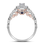 14kt Dual-Tone Gold Diamond Solitaire Bridal Wedding Ring - A Radiant Union of Elegance and Luxury Front View from Splendid Jewellery