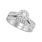 Eternal Love 1 Carat Diamond Round Halo Bridal Wedding Ring Band Set Top View from Splendid Jewellery