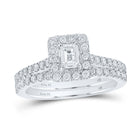 Enchanting Emerald Brilliance Wedding Ring Set - Top View