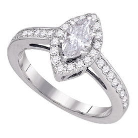 Eternal Love 1 Carat Marquise Diamond Solitaire Wedding Ring - Top View