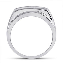 Load image into Gallery viewer, Eternal Love 14kt White Gold Mens Round Diamond 5-stone Wedding Ring - Side View