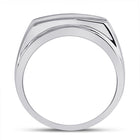 Eternal Love 14kt White Gold Mens Round Diamond 5-stone Wedding Ring - Side View
