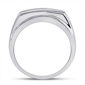 Wedding Collection | 14kt White Gold Mens Round Diamond 5-stone Wedding Ring 5/8 Cttw | Splendid Jewellery GND