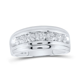 Luxurious 14kt White Gold Diamond Eternity Wedding Band - 1 Cttw - Top View