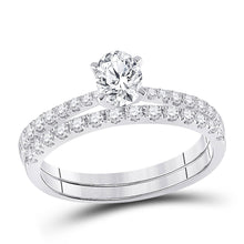 Load image into Gallery viewer, Eternal Radiance 14kt White Gold Oval Diamond Bridal Wedding Ring Band Set - Top View