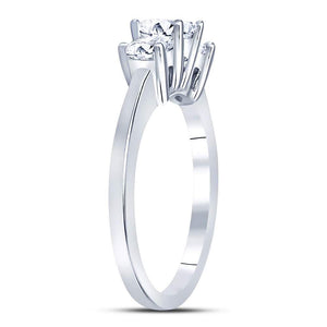 Wedding Collection | 14kt White Gold Princess Diamond 3-stone Bridal Wedding Engagement Ring 1 Cttw | Splendid Jewellery GND