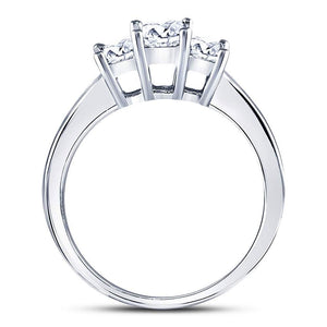 Wedding Collection | 14kt White Gold Princess Diamond 3-stone Bridal Wedding Engagement Ring 1 Cttw | Splendid Jewellery GND