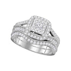 Eternal Love Princess Diamond Bridal Wedding Ring Band Set Top View from Splendid Jewellery