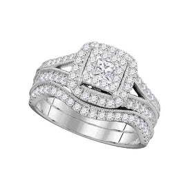 Eternal Love Princess Diamond Bridal Wedding Ring Band Set Top View from Splendid Jewellery