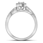 Radiant Love 14kt White Gold Princess Diamond Bridal Wedding Ring Band Set Top View from Splendid Jewellery
