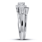 14kt White Gold Princess Diamond Wedding Ring Band Set - A Captivating Celebration of Love and Elegance - Second Side View