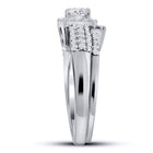 14kt White Gold Princess Diamond Wedding Ring Band Set - A Captivating Celebration of Love and Elegance - Side View
