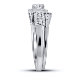 Wedding Collection | 14kt White Gold Princess Diamond Bridal Wedding Ring Band Set 7/8 Cttw | Splendid Jewellery GND