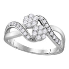 Radiant Love | 14kt White Gold Round Diamond 2-stone Bridal Wedding Engagement Ring 1/2 Cttw Top View from Splendid Jewellery